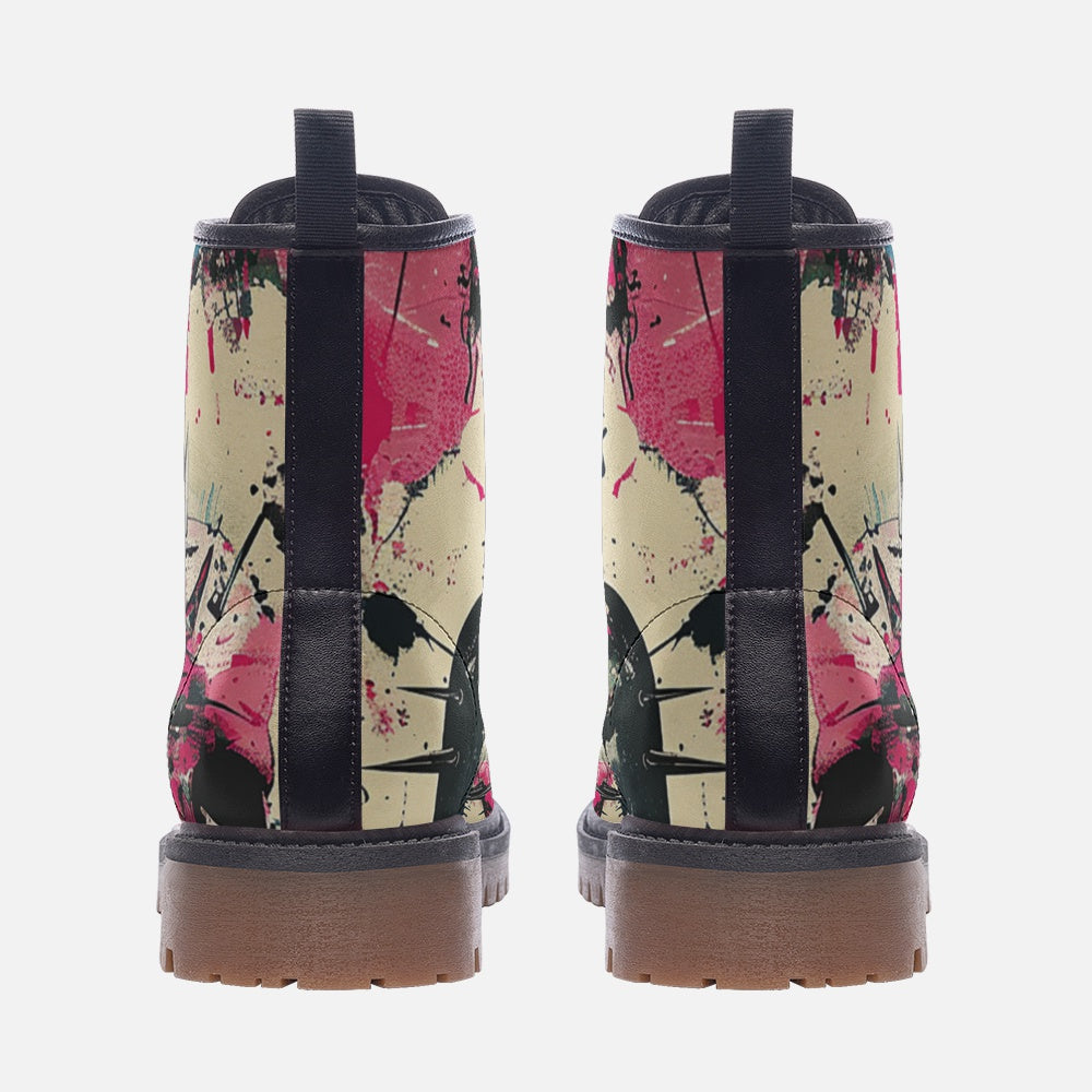 Abstract Art Combat Boots – Vegan Street Style
