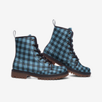 Blue Tartan Combat Boots – Style & Durability Combined