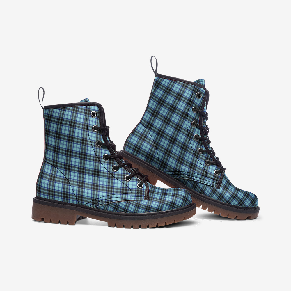 Blue Tartan Combat Boots – Style & Durability Combined