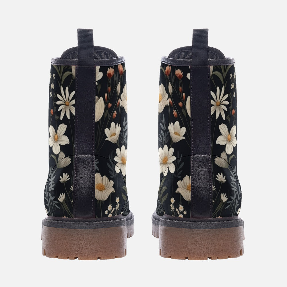 Cottagecore Floral Vegan Combat Boots