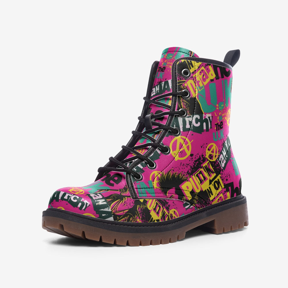 Graffiti Punk Combat Boots - Unleash Your Inner Rebel