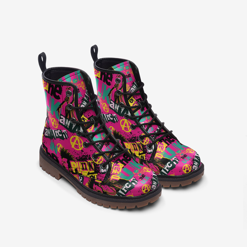 Graffiti Punk Combat Boots - Unleash Your Inner Rebel