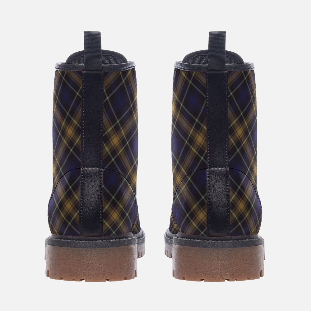 vegan Combat Boots Tartan