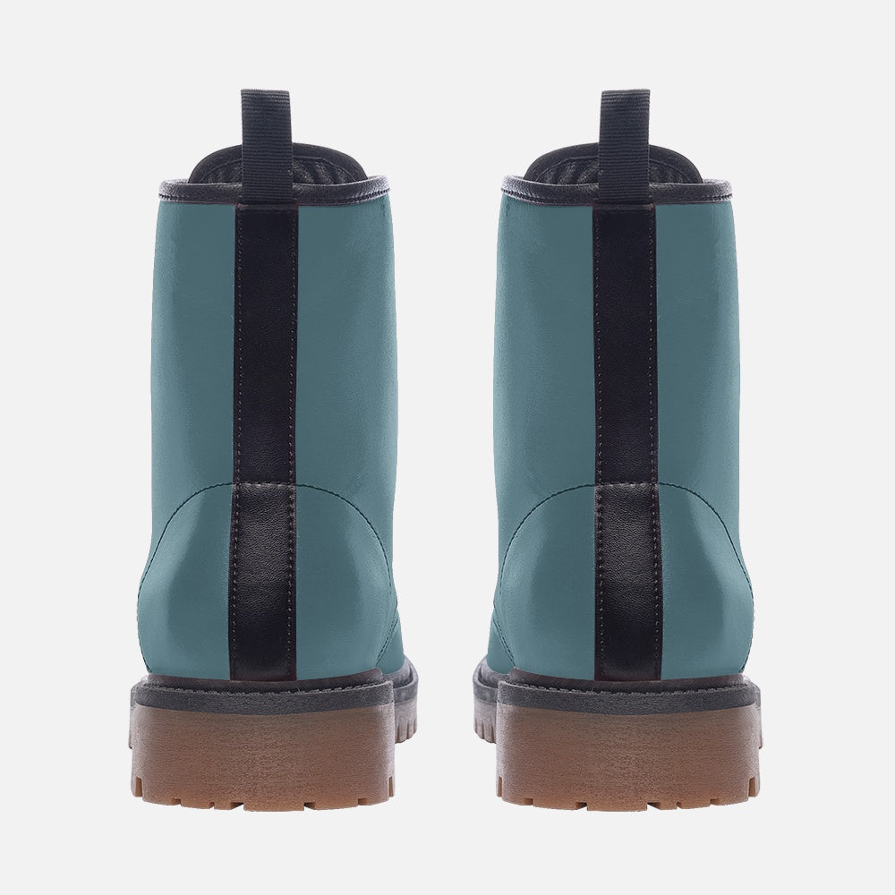 Faux Leather Combat Boots in blue – For everyday power.