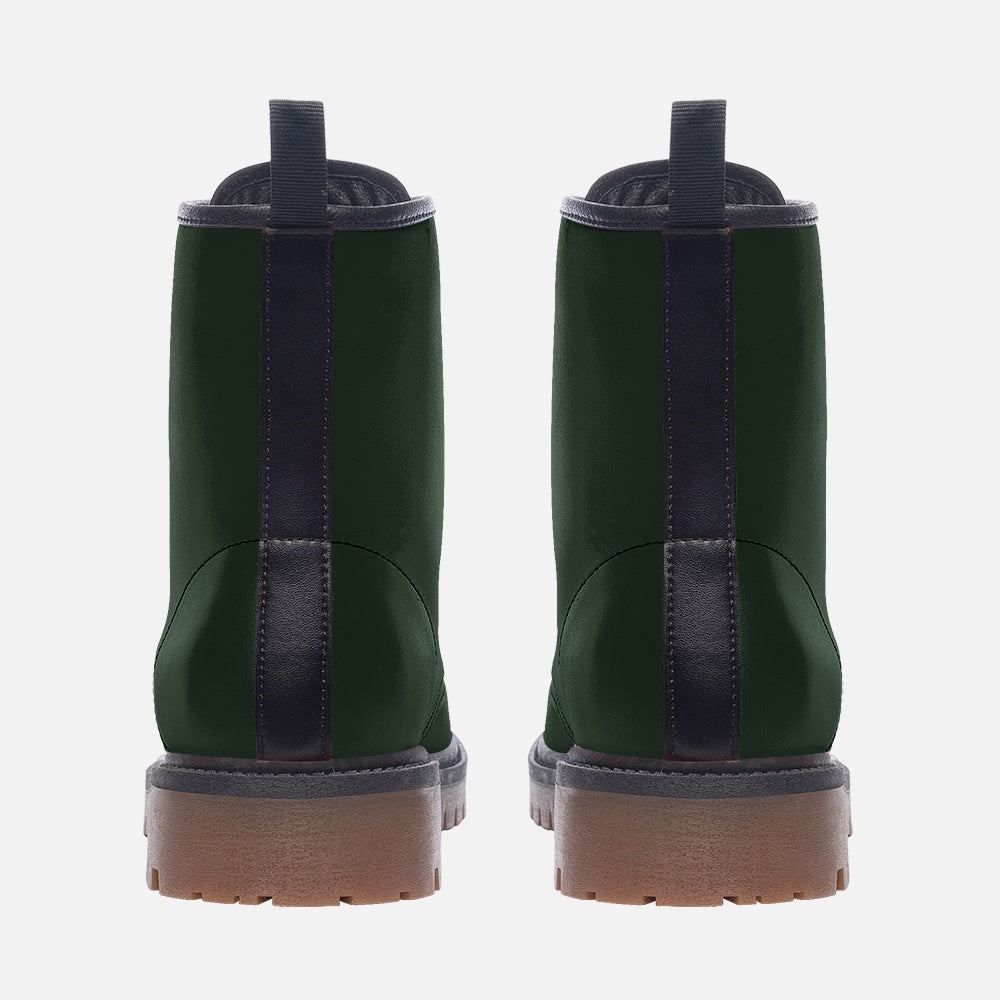 Faux Leather Combat Boots in green – Designed for modern explorers