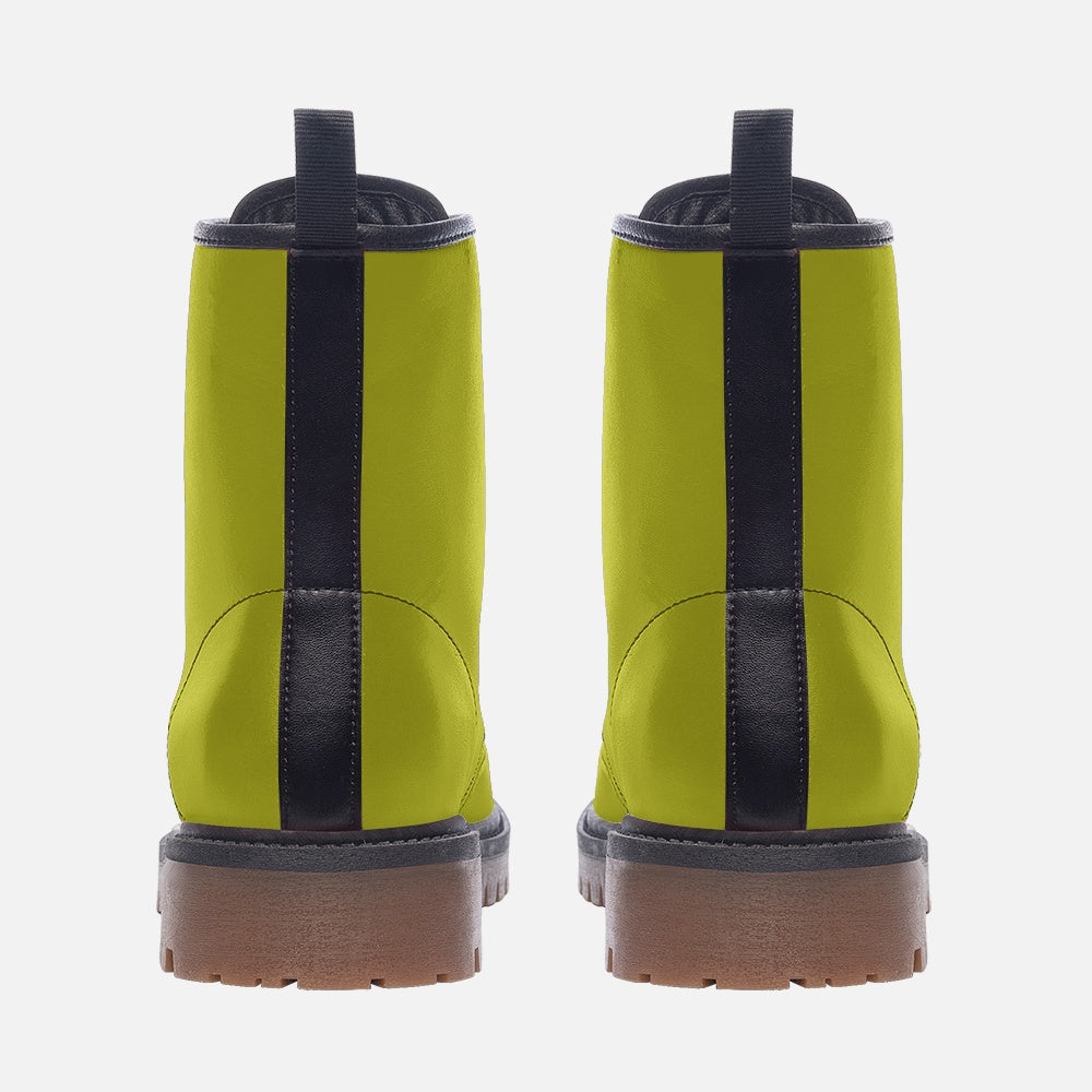 Faux Leather Combat Boots – Bright and built to last.