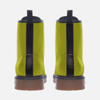 Faux Leather Combat Boots – Bright and built to last.