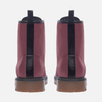 Faux Leather Combat Boots in mauve – Durable and elegant.