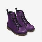 Faux Leather Combat Boots in purple – The perfect balance of strength and style