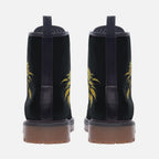 Faux Leather Combat Boots – Eco-conscious plant motif
