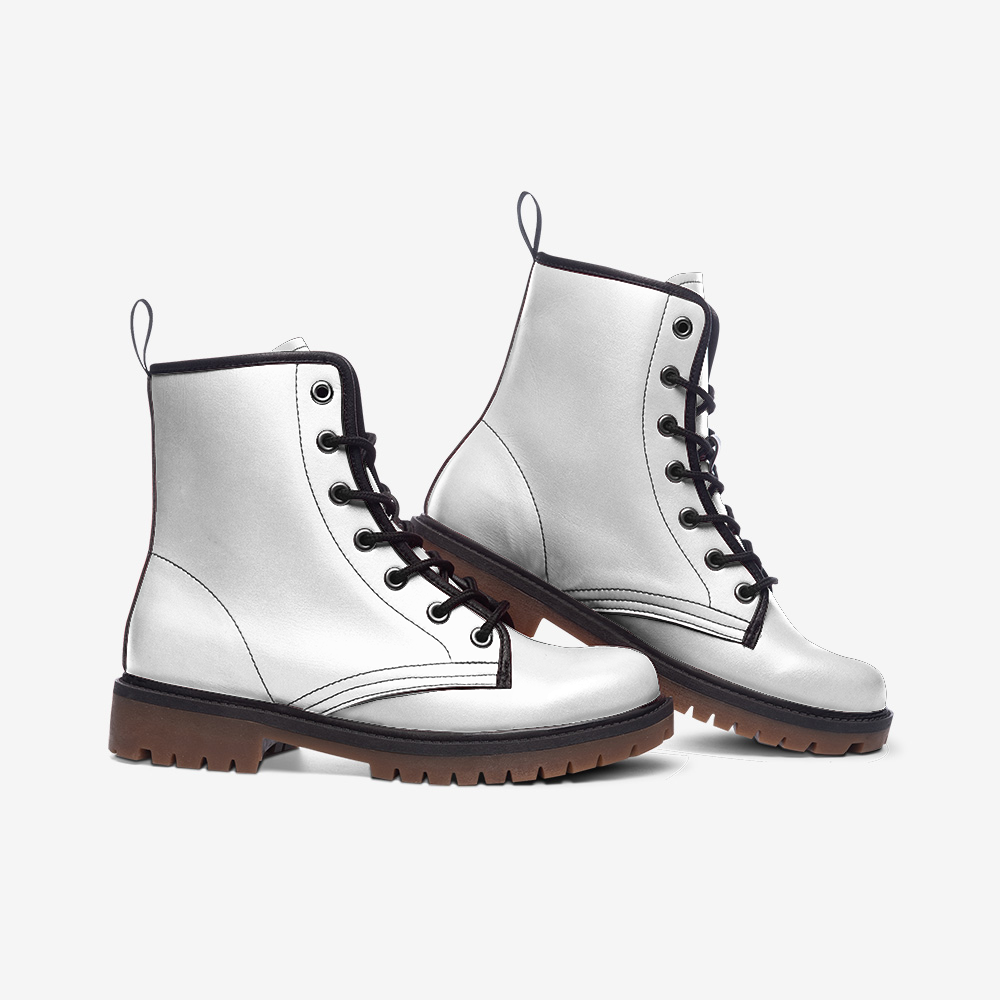 🛍️ Arctic White Vegan Combat Boots – Bold, Clean &Timeless