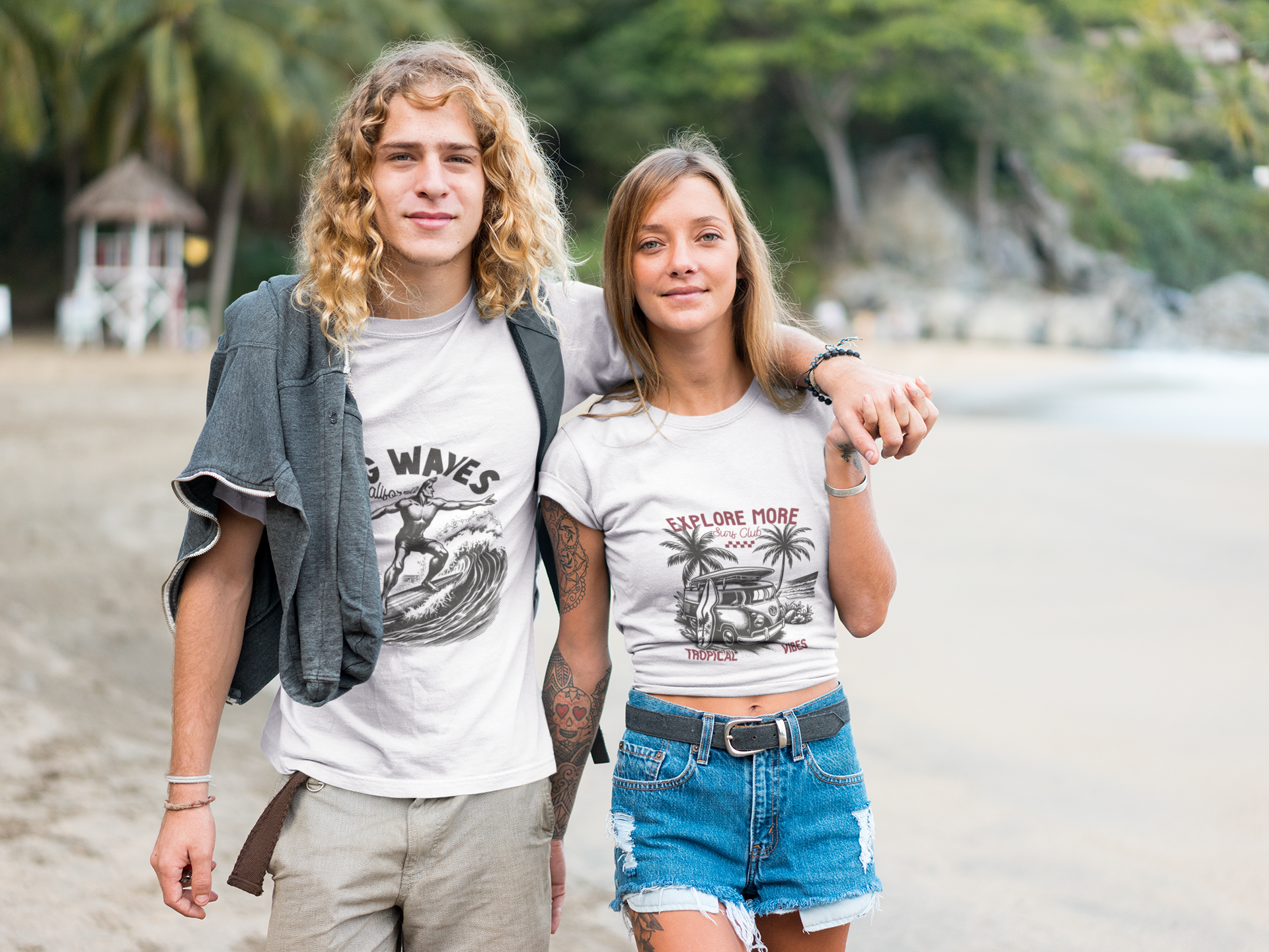 Vintage Beach T-Shirt – Retro Surf Graphic Tee for Men & Women