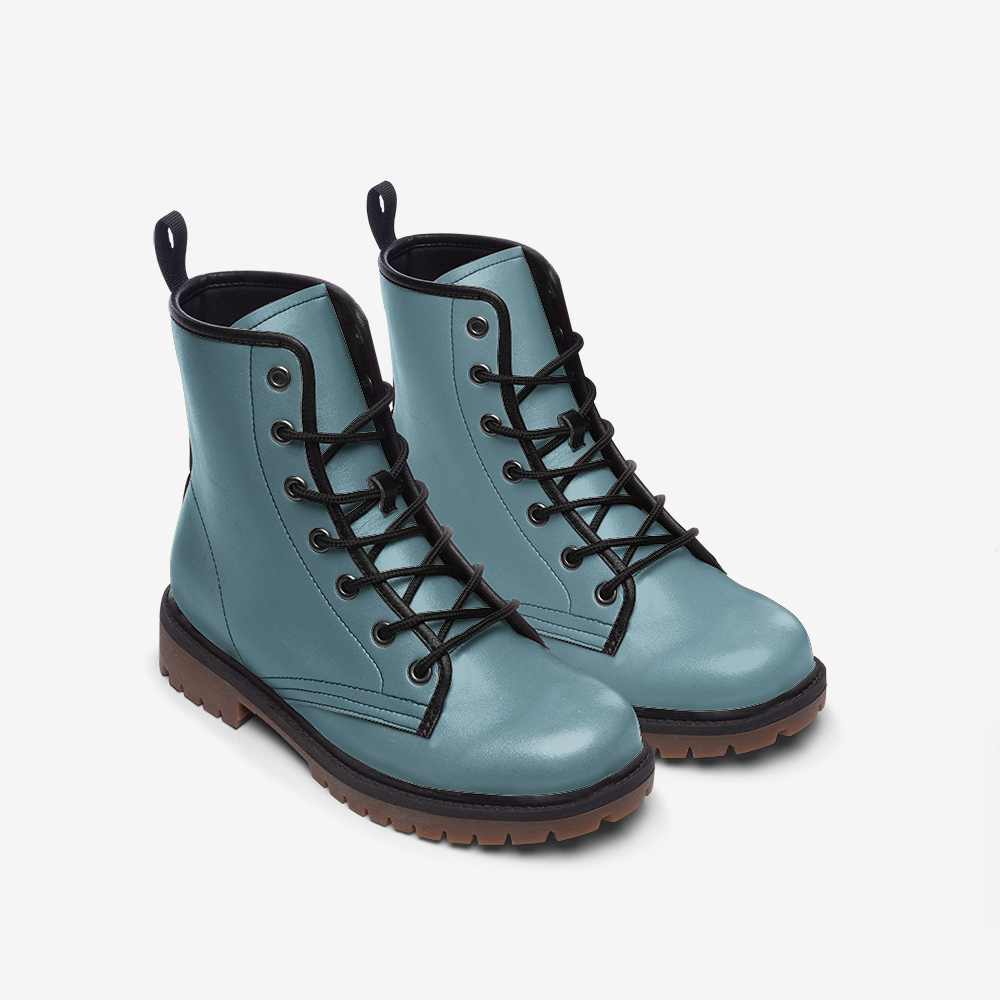 Blue Vegan Leather Boots – Perfect mix of grace and grit.