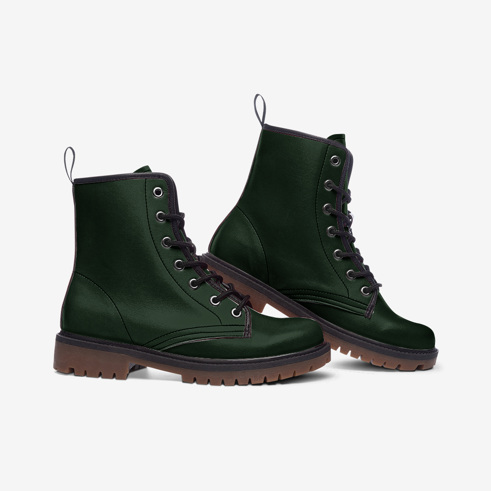 Green Vegan Leather Boots – A perfect blend of comfort and sustainability."