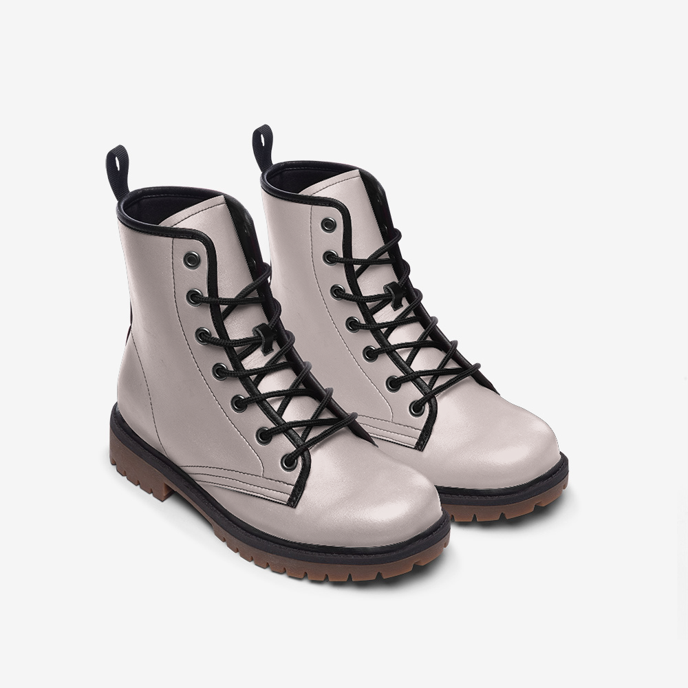 Grey Vegan Leather Boots – Durable, stylish, and cruelty-free