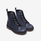 Vegan Leather Boots with blue jean finish – Stylish and comfy.