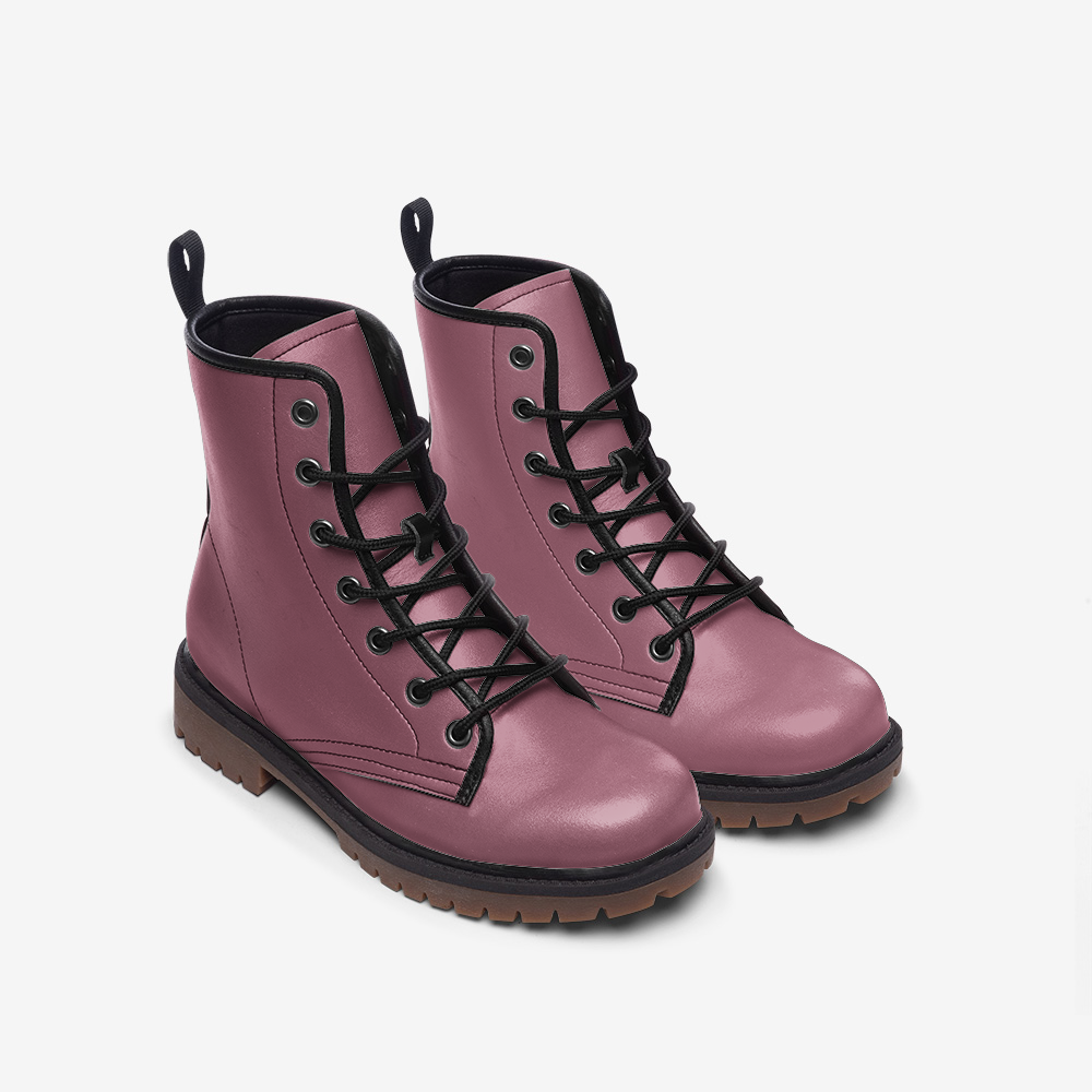 Mauve Vegan Leather Boots – Ethical softness, powerful walk.