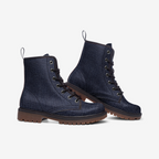 Vegan Leather Combat Boots – Unisex denim boot option.