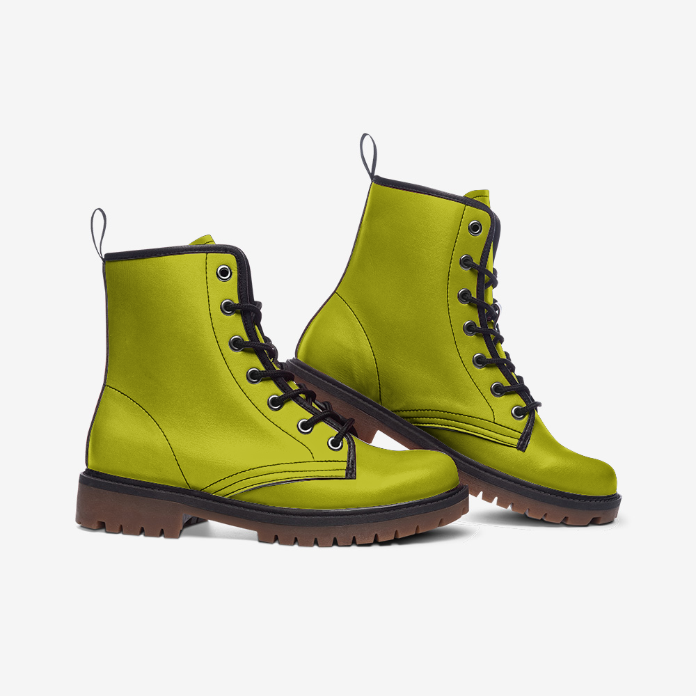 Vegan Leather Combat Boots – Unisex, sustainable flair.