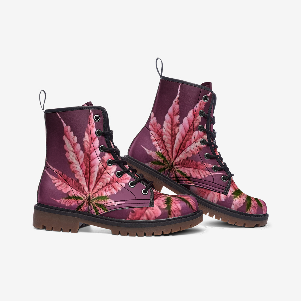 Pink Vegan Leather Combat Boots – Stylish activism.