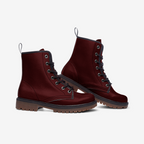 Vegan Leather Combat Boots – Resilient, rich-toned, and ethical.