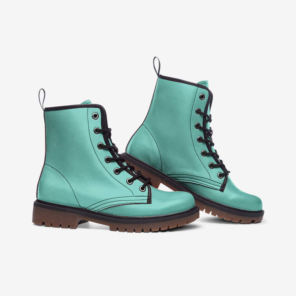 Vegan Leather Combat Boots – Calm color, fierce spirit.