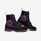 Psy-style Vegan Leather Combat Boots – festival-ready and unisex