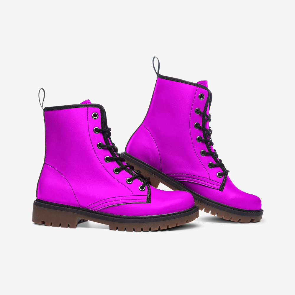 Vegan Leather Combat Boots – Electric and expressive.