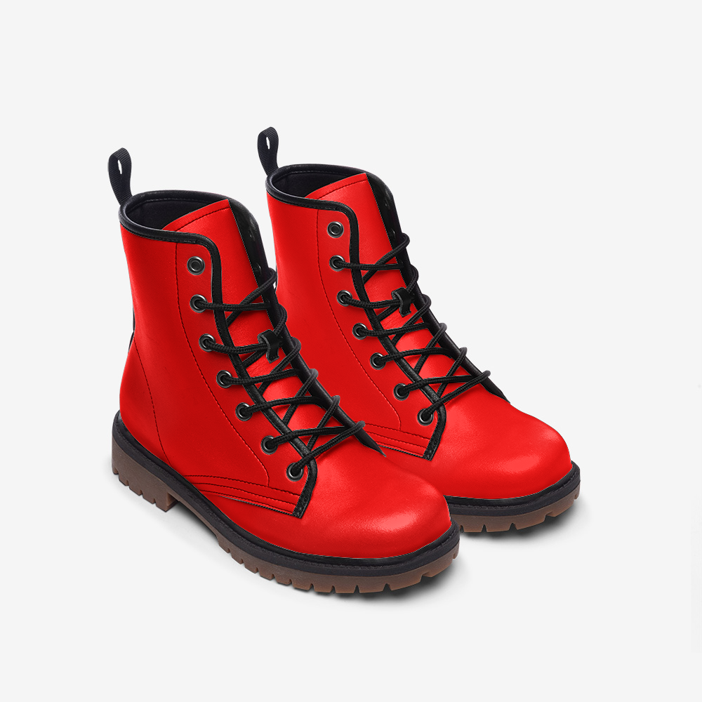 Vegan Leather Combat Boots – Stand out with bold color and high-performance design